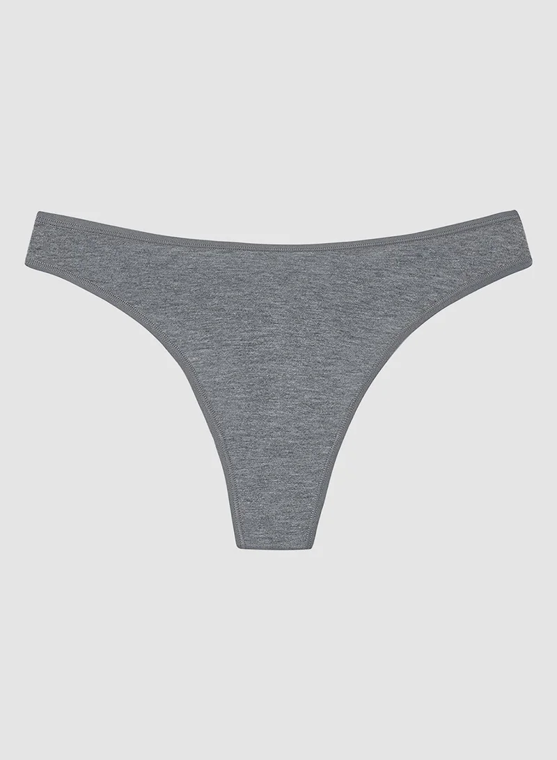 Penti Floral Patterned Quiet Rose Normal Waist 3-Pack Cotton Thong Panties